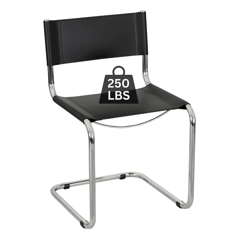 Chaise d'appoint Cantilever Breuer Chair Company Mart Stam avec cadre chromé (divers coloris de cuir reconstitué)