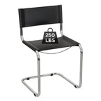 Chaise d'appoint Cantilever Breuer Chair Company Mart Stam avec cadre chromé (divers coloris de cuir reconstitué)