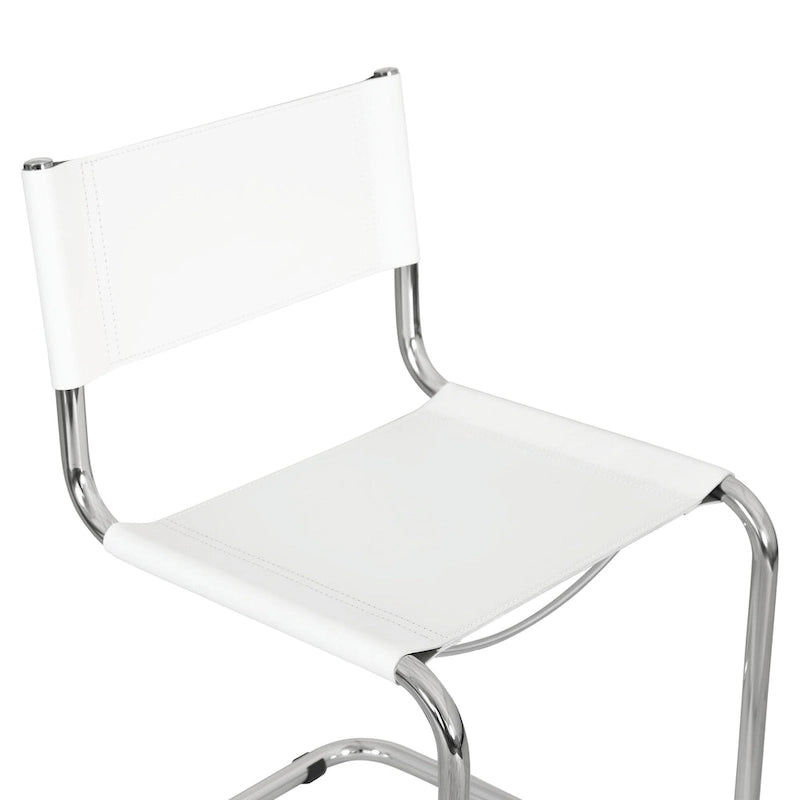 Chaise d'appoint Cantilever Breuer Chair Company Mart Stam avec cadre chromé (divers coloris de cuir reconstitué)