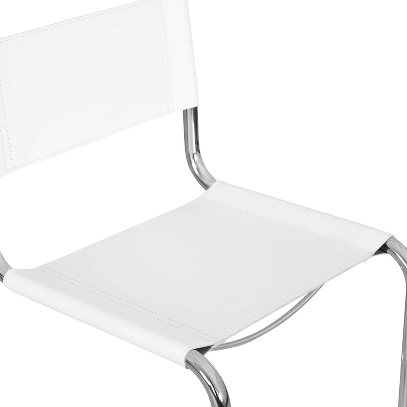 Chaise d'appoint Cantilever Breuer Chair Company Mart Stam avec cadre chromé (divers coloris de cuir reconstitué)