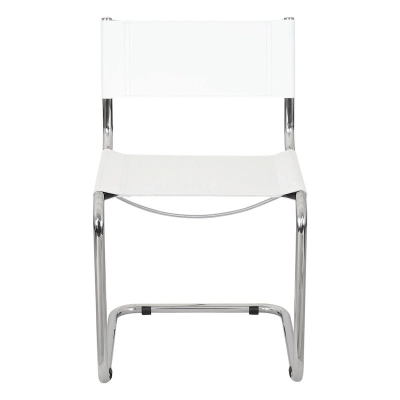 Chaise d'appoint Cantilever Breuer Chair Company Mart Stam avec cadre chromé (divers coloris de cuir reconstitué)