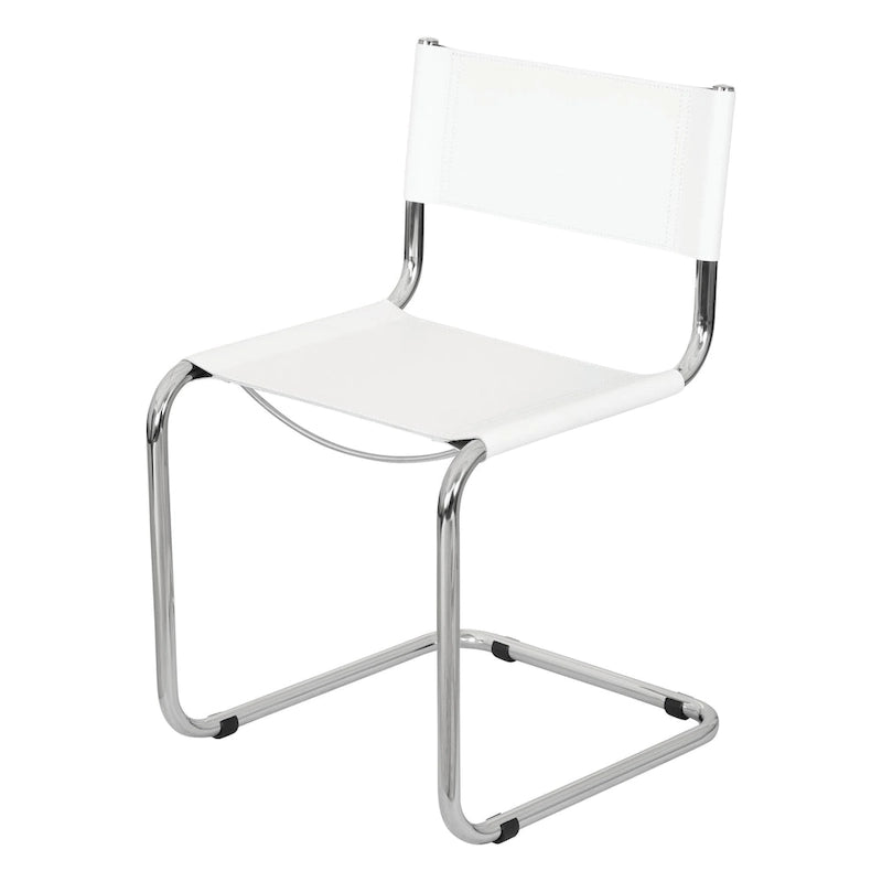 Chaise d'appoint Cantilever Breuer Chair Company Mart Stam avec cadre chromé (divers coloris de cuir reconstitué)
