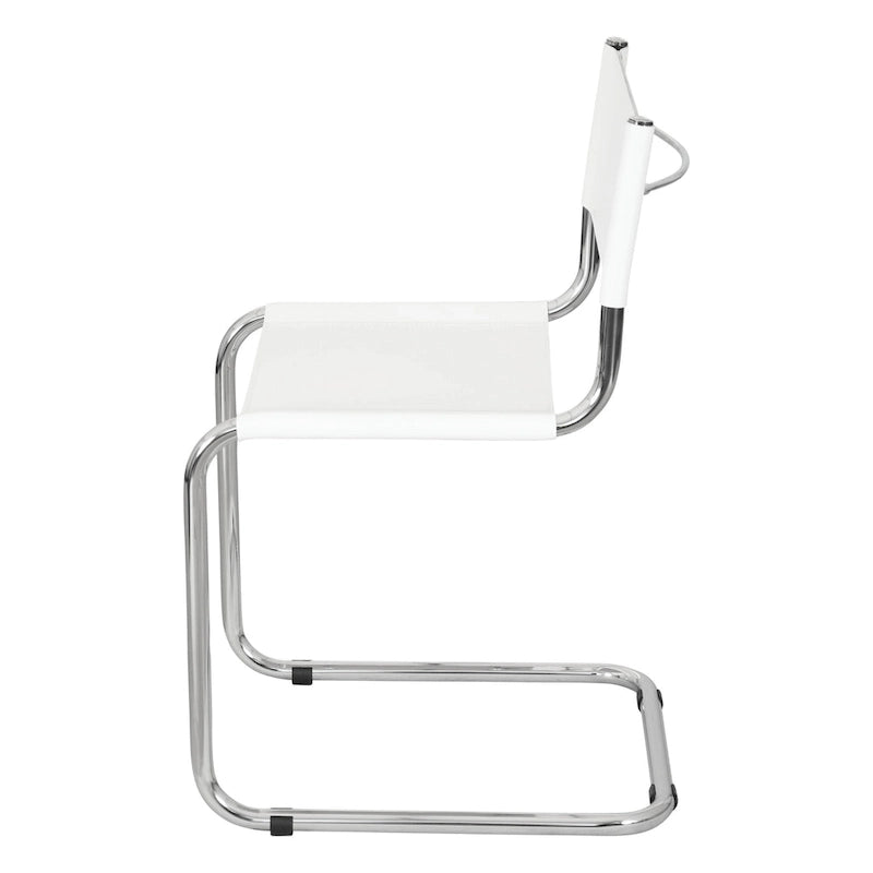 Chaise d'appoint Cantilever Breuer Chair Company Mart Stam avec cadre chromé (divers coloris de cuir reconstitué)