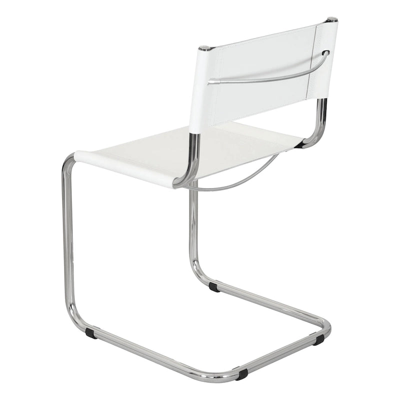 Chaise d'appoint Cantilever Breuer Chair Company Mart Stam avec cadre chromé (divers coloris de cuir reconstitué)