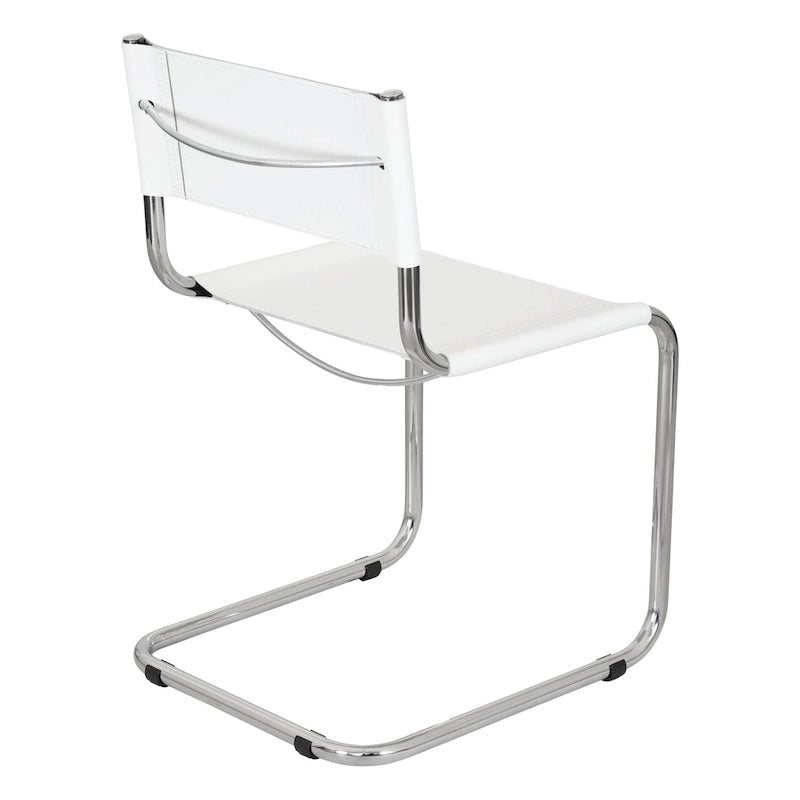 Chaise d'appoint Cantilever Breuer Chair Company Mart Stam avec cadre chromé (divers coloris de cuir reconstitué)