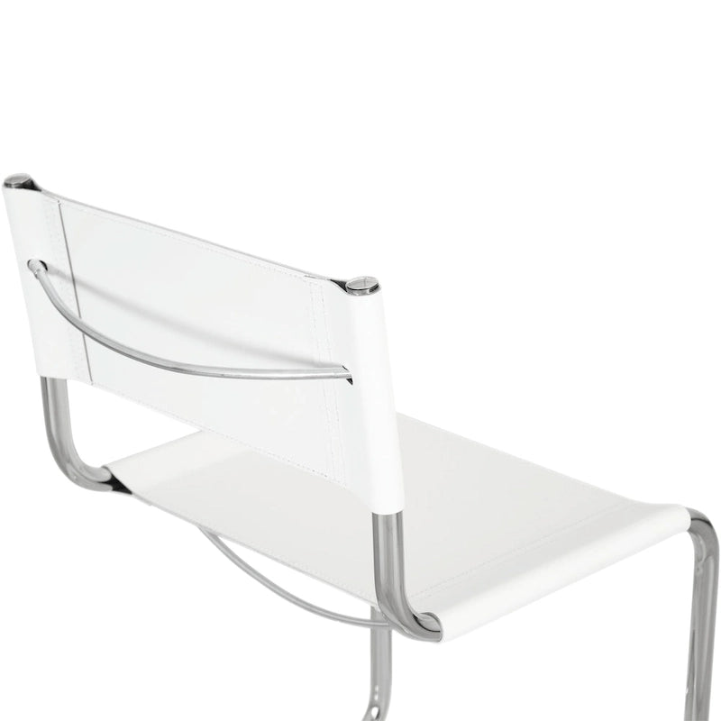 Chaise d'appoint Cantilever Breuer Chair Company Mart Stam avec cadre chromé (divers coloris de cuir reconstitué)