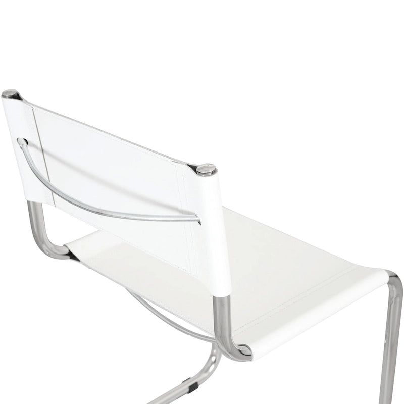 Chaise d'appoint Cantilever Breuer Chair Company Mart Stam avec cadre chromé (divers coloris de cuir reconstitué)