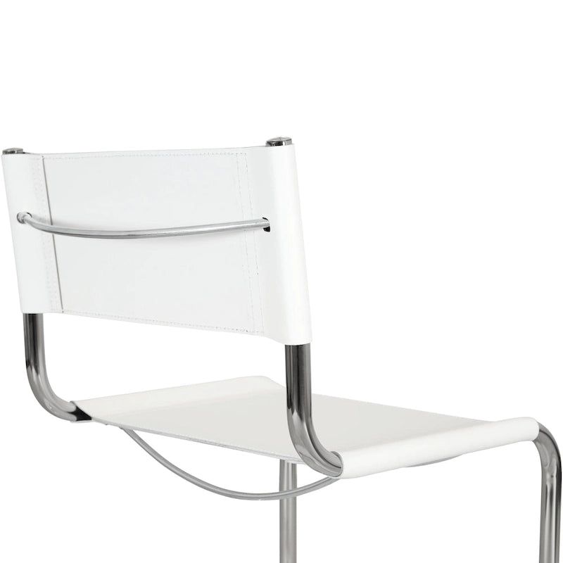 Chaise d'appoint Cantilever Breuer Chair Company Mart Stam avec cadre chromé (divers coloris de cuir reconstitué)