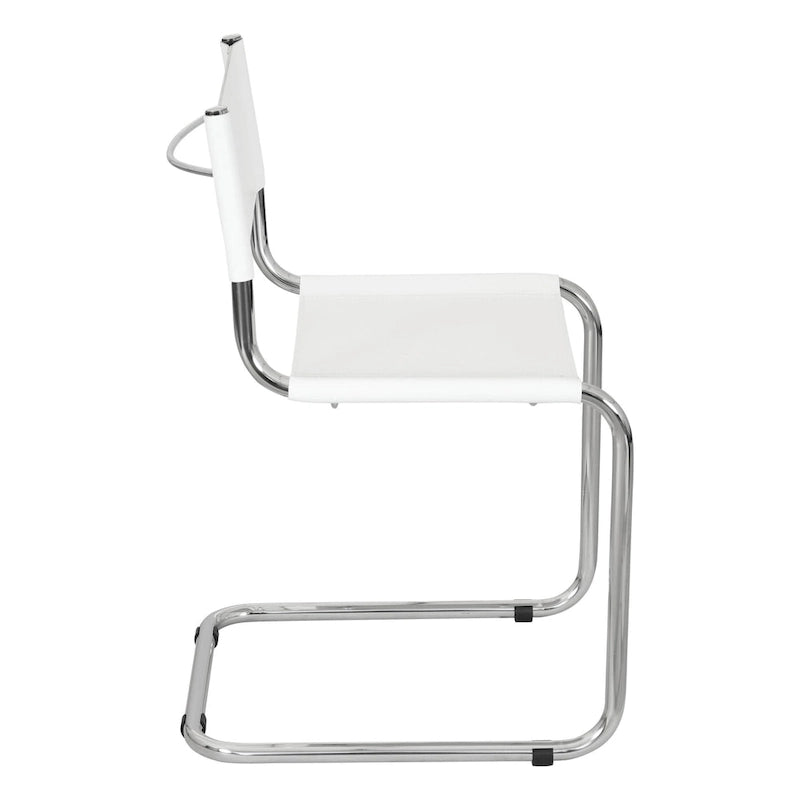 Chaise d'appoint Cantilever Breuer Chair Company Mart Stam avec cadre chromé (divers coloris de cuir reconstitué)