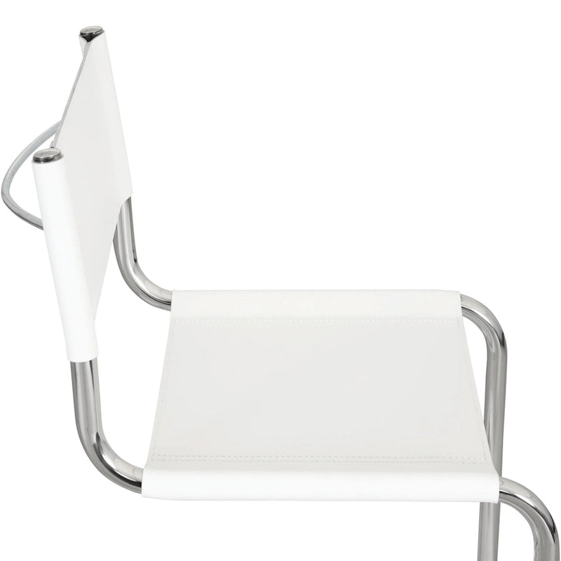 Chaise d'appoint Cantilever Breuer Chair Company Mart Stam avec cadre chromé (divers coloris de cuir reconstitué)