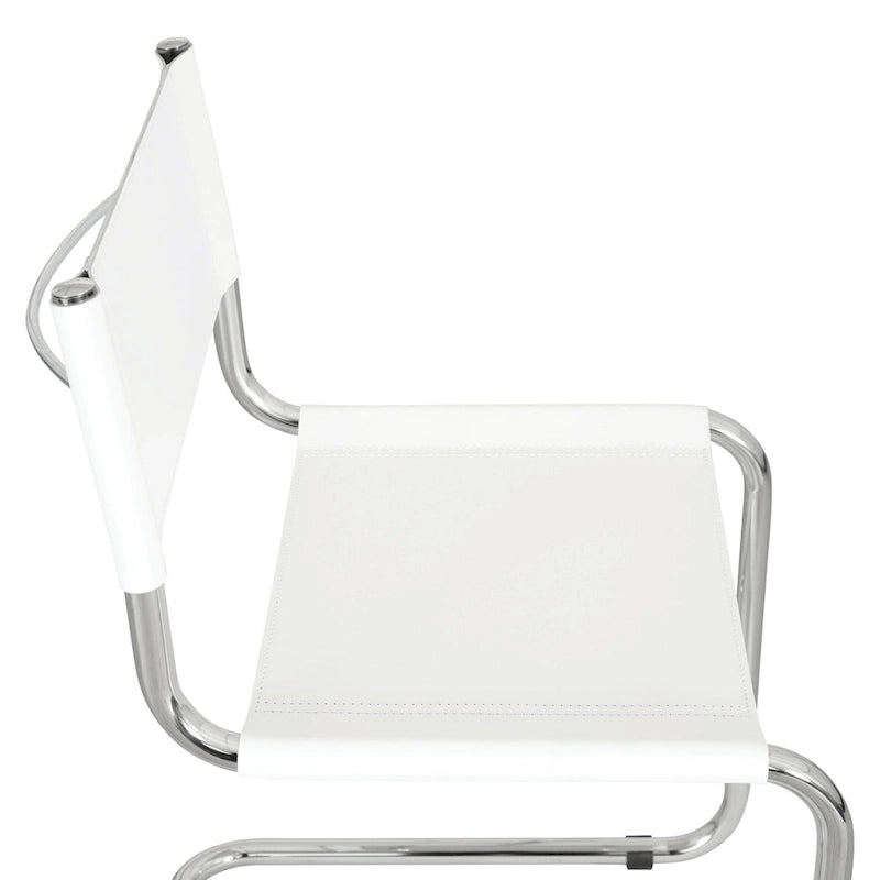 Chaise d'appoint Cantilever Breuer Chair Company Mart Stam avec cadre chromé (divers coloris de cuir reconstitué)