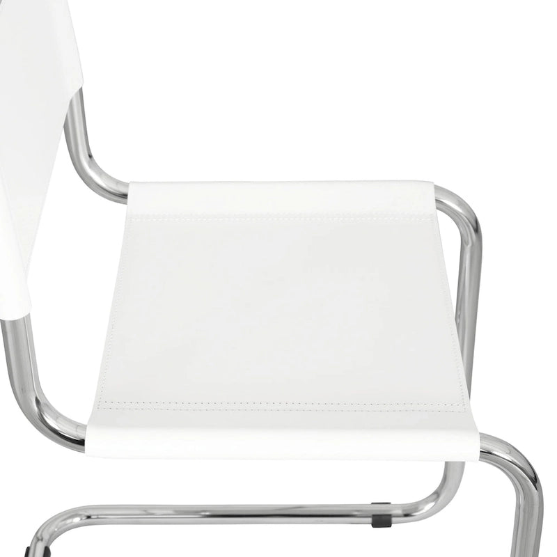 Chaise d'appoint Cantilever Breuer Chair Company Mart Stam avec cadre chromé (divers coloris de cuir reconstitué)