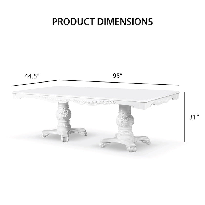 Ensemble de salle à manger extensible 9 pièces en bois massif traditionnel Eugene Furniture of America