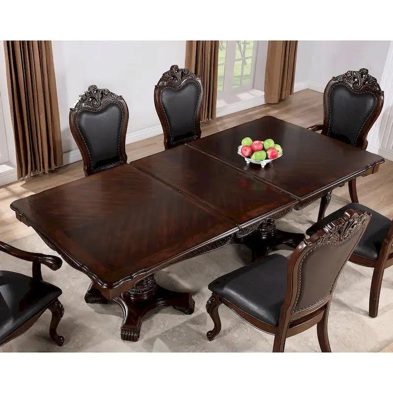 Ensemble de salle à manger extensible 9 pièces en bois massif traditionnel Eugene Furniture of America