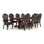 Ensemble de salle à manger extensible 9 pièces en bois massif traditionnel Eugene Furniture of America