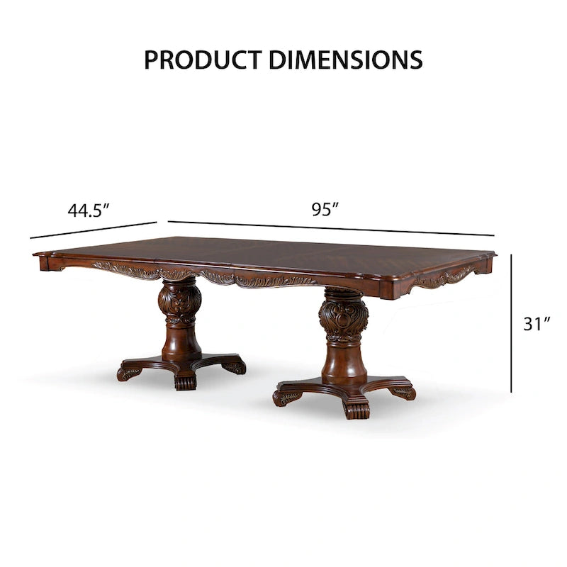 Ensemble de salle à manger extensible 9 pièces en bois massif traditionnel Eugene Furniture of America