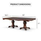 Ensemble de salle à manger extensible 9 pièces en bois massif traditionnel Eugene Furniture of America
