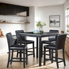 Ensemble table de salle à manger et 4 chaises hautes en bois