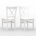Ensemble de salle à manger 3 pièces, table ronde à rallonges de 42 pouces et chaises à dossier croisé