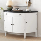 Armoire de rangement à design incurvé avec étagères réglables et tiroir