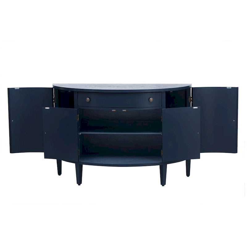 Armoire de rangement à design incurvé avec étagères réglables et tiroir