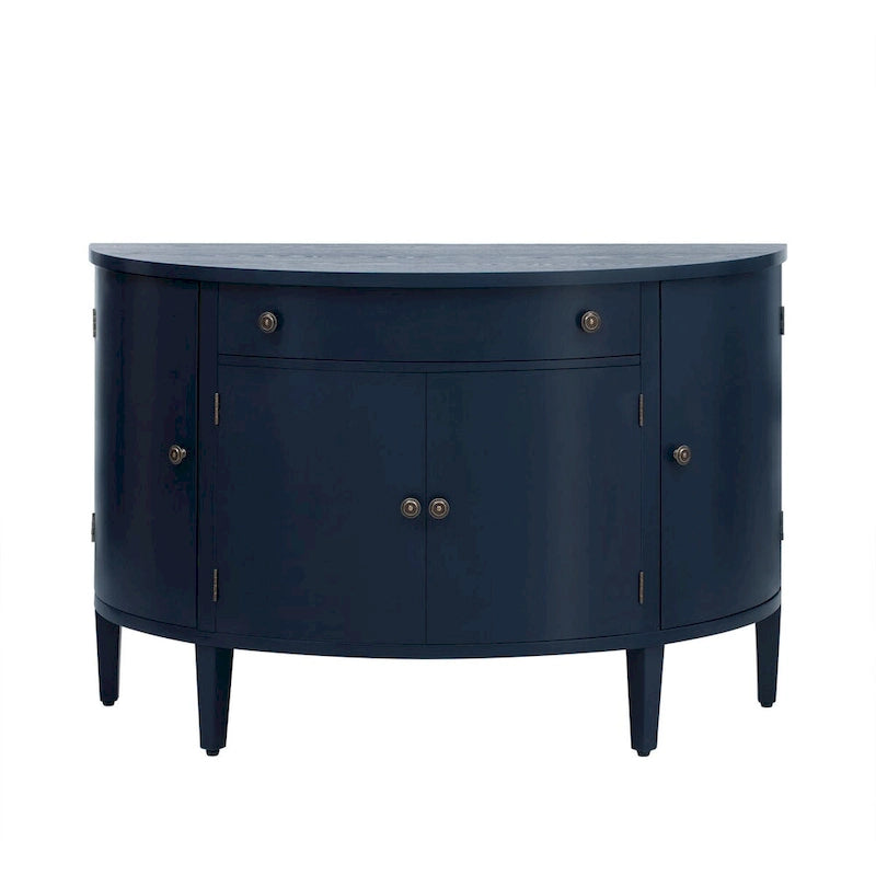 Armoire de rangement à design incurvé avec étagères réglables et tiroir