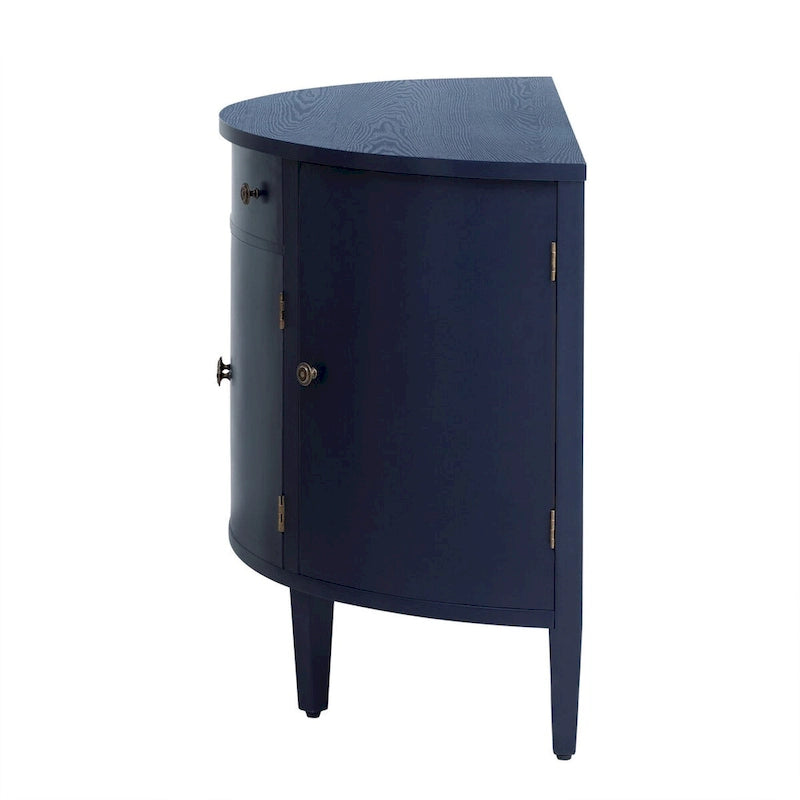 Armoire de rangement à design incurvé avec étagères réglables et tiroir