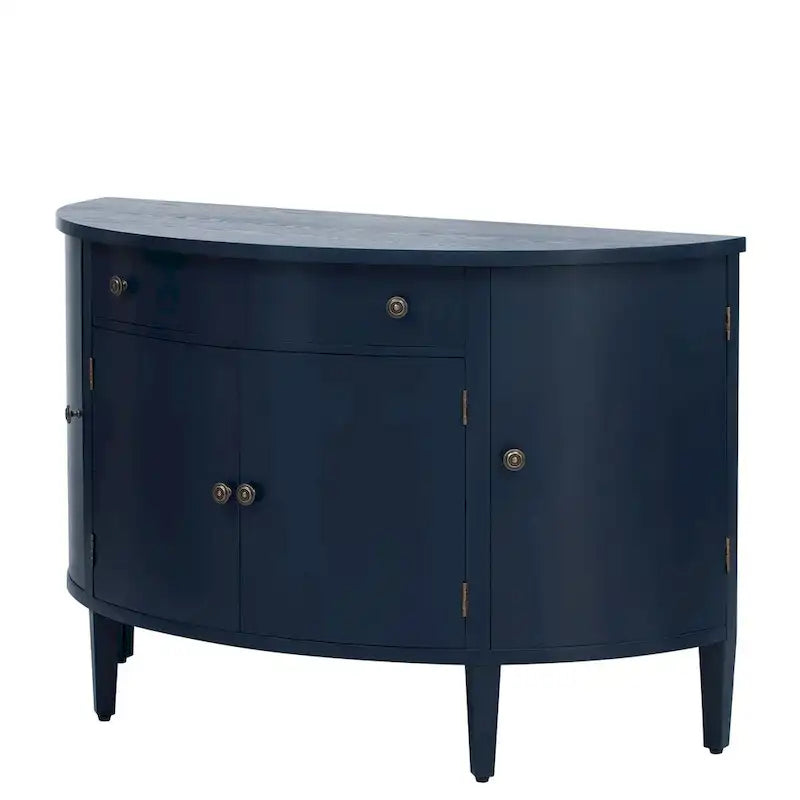 Armoire de rangement à design incurvé avec étagères réglables et tiroir
