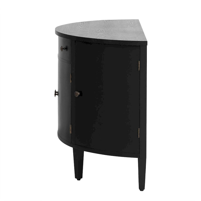 Armoire de rangement à design incurvé avec étagères réglables et tiroir