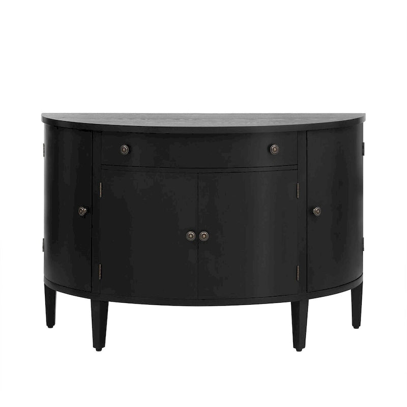 Armoire de rangement à design incurvé avec étagères réglables et tiroir