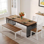 Table de salle à manger Diniong de 199,9 cm pour 6 à 8 personnes, table à manger en bois