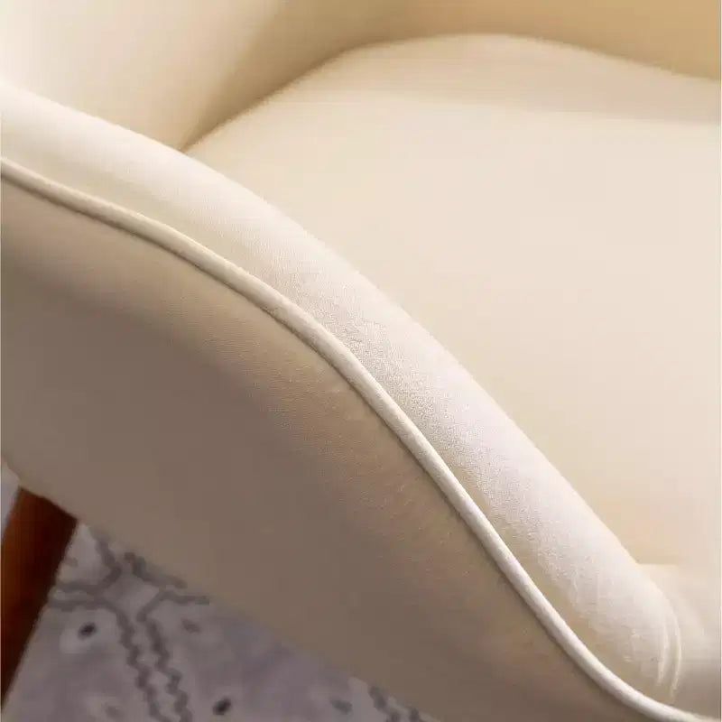 Fauteuil d'appoint contemporain en velours soyeux avec capitons Roundhill Furniture Doarnin, Blanc