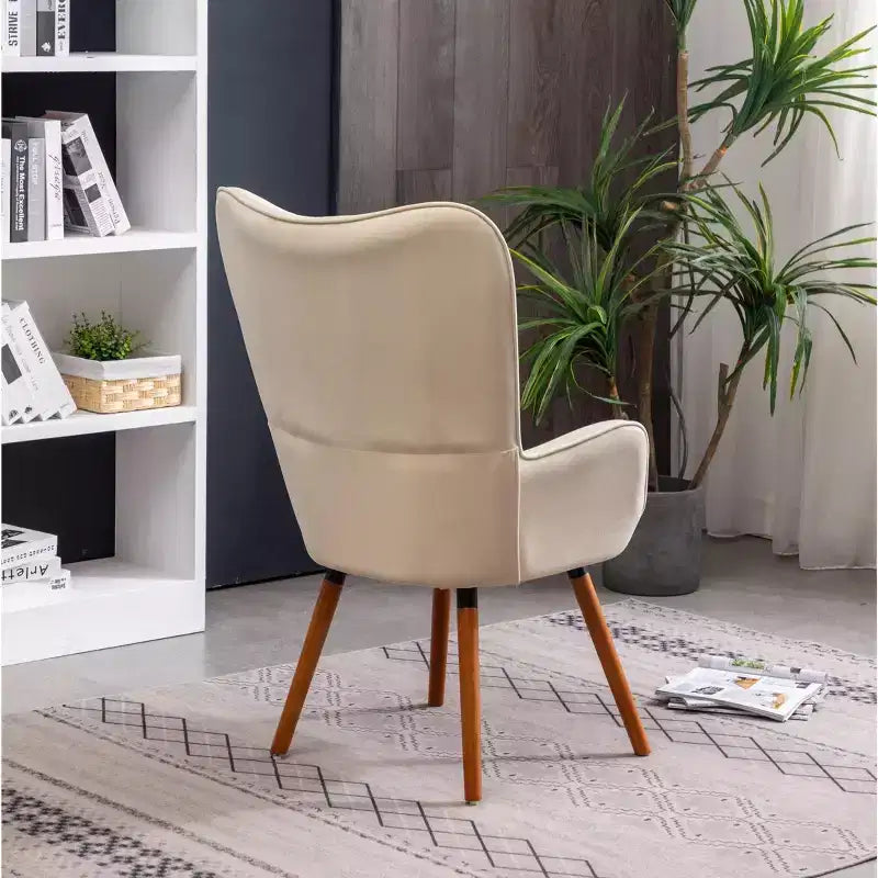 Fauteuil d'appoint contemporain en velours soyeux avec capitons Roundhill Furniture Doarnin, Blanc