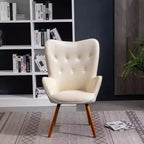 Fauteuil d'appoint contemporain en velours soyeux avec capitons Roundhill Furniture Doarnin, Blanc