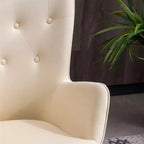 Fauteuil d'appoint contemporain en velours soyeux avec capitons Roundhill Furniture Doarnin, Blanc