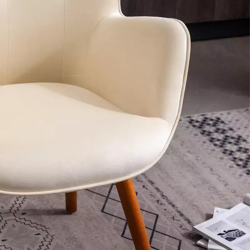 Fauteuil d'appoint contemporain en velours soyeux avec capitons Roundhill Furniture Doarnin, Blanc