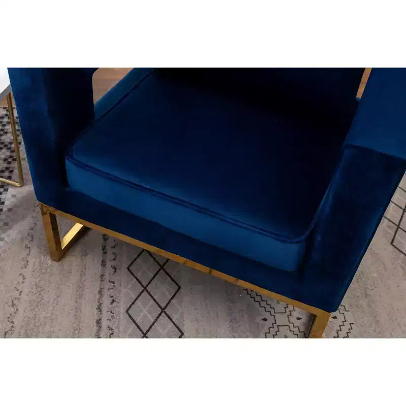 Roundhill Furniture Lenola Fauteuil d'appoint contemporain rembourré, Bleu