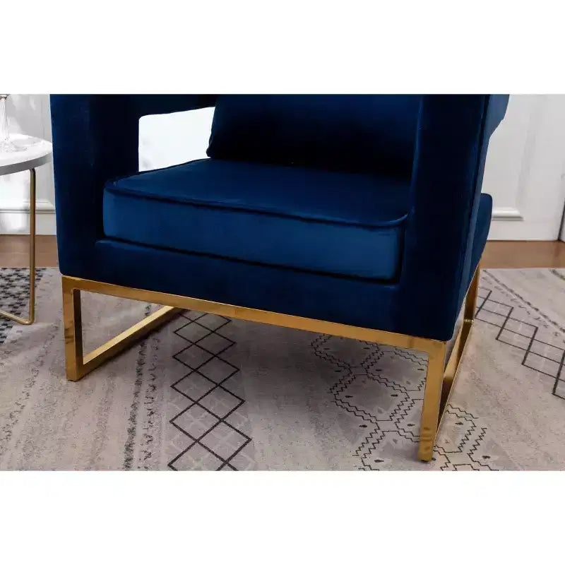 Roundhill Furniture Lenola Fauteuil d'appoint contemporain rembourré, Bleu