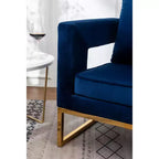 Roundhill Furniture Lenola Fauteuil d'appoint contemporain rembourré, Bleu
