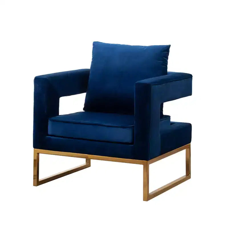 Roundhill Furniture Lenola Fauteuil d'appoint contemporain rembourré, Bleu