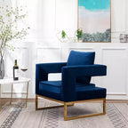 Roundhill Furniture Lenola Fauteuil d'appoint contemporain rembourré, Bleu