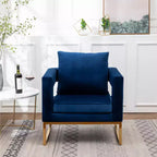 Roundhill Furniture Lenola Fauteuil d'appoint contemporain rembourré, Bleu