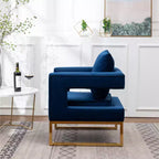 Roundhill Furniture Lenola Fauteuil d'appoint contemporain rembourré, Bleu