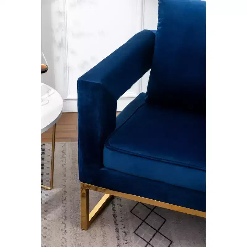 Roundhill Furniture Lenola Fauteuil d'appoint contemporain rembourré, Bleu