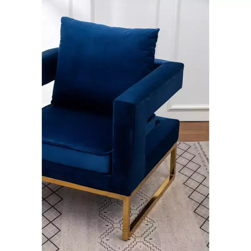 Roundhill Furniture Lenola Fauteuil d'appoint contemporain rembourré, Bleu