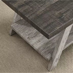 Table d'appoint Athènes contemporaine à deux tons en bois, tablette noyer vieilli et gris