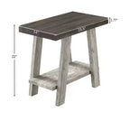 Table d'appoint Athènes contemporaine à deux tons en bois, tablette noyer vieilli et gris