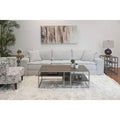 Roundhill Furniture Padena 3-Piece Metal Frame Wood Living Room Coffee Table and 2 Chairside Tables Set