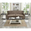 Athens Contemporary 3-Piece Wood Shelf Coffee Table Set in Weathered Charcoal and Beige