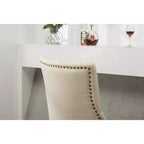 Chaises hôtesse à dossier haut et boutons touffetés Roundhill Furniture, avec clous décoratifs, couleur havane, lot de 2